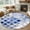 Blue, variant on Yellow Morocco Round Area Rug 3.3 FT, Non Slip Small Entryway Kitchen Mat, Retro Grey Foil Painting Grunge Tribal Washable Soft Circular Rug Non-Shedding Door Mat for Bathroom Playroom Kids Room
