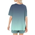 thumbnail image 3 of cfhntfmh 2 Piece Casual Sets for Women Loose Half Sleeve Round Neck Lounge Tees Casual Summer Print Baggy Shorts Outfits, 3 of 6