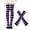 Black Purple Striped, variant on Women's Wide Stripe Thigh High Socks Set Over-the-Knee Knitted Stockings with Fingerless Gloves Punk Gothic Costume Accessories Black Purple Striped