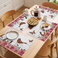 thumbnail image 5 of Pink Roses Birds Placemats Set of 8 Spring Floral Butterflies Gray Wooden Place Mats Indoor Wipeable Table Mats Washable Cloth Dining Table Placemats for Kitchen Holiday Party Home Decor 13x19 Inch, 5 of 9