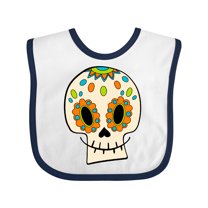 Inktastic Smiling Sugar Skull for Day of the Dead Boys or Girls Baby Bib