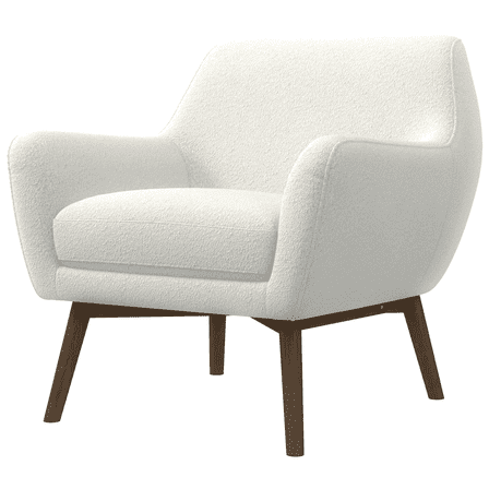 Newboti Panom White Boucle Lounge Chair 688439463805801