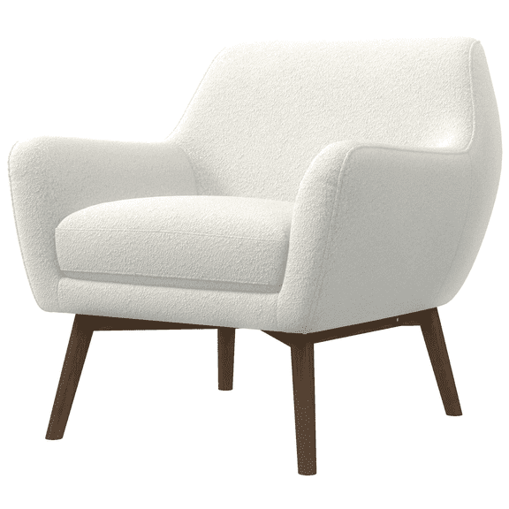 Newboti Panom White Boucle Lounge Chair 688439463805801