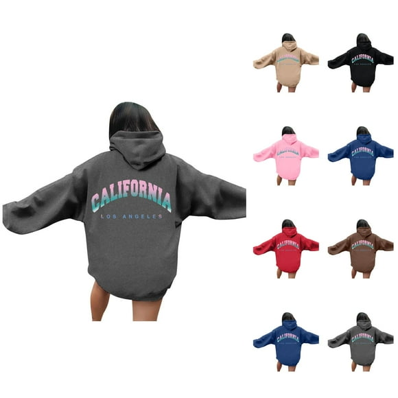 California Los Angeles Hoodie 2025 Y2K Graphic Hoodies with Pockets Streetwear Hooded Sweatshirt Hoodie Women Pullover