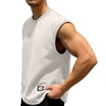 thumbnail image 7 of USNSM (M-5XL) Mens Big and Tall Workout Tank Tops Cotton Cut Off Sleeveless Muscle Shirts Gym Athletic Running T Shirt White XXL, 7 of 7