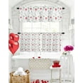 thumbnail image 6 of Valentines 3 Piece Kitchen Curtains Tiers and Valances Set Watercolor Roses Flower Window Curtains Set Floral Patern Decor Rod Pocket Valance for Kitchen Bedroom Valentines Decor 54 x 24 in, 6 of 6