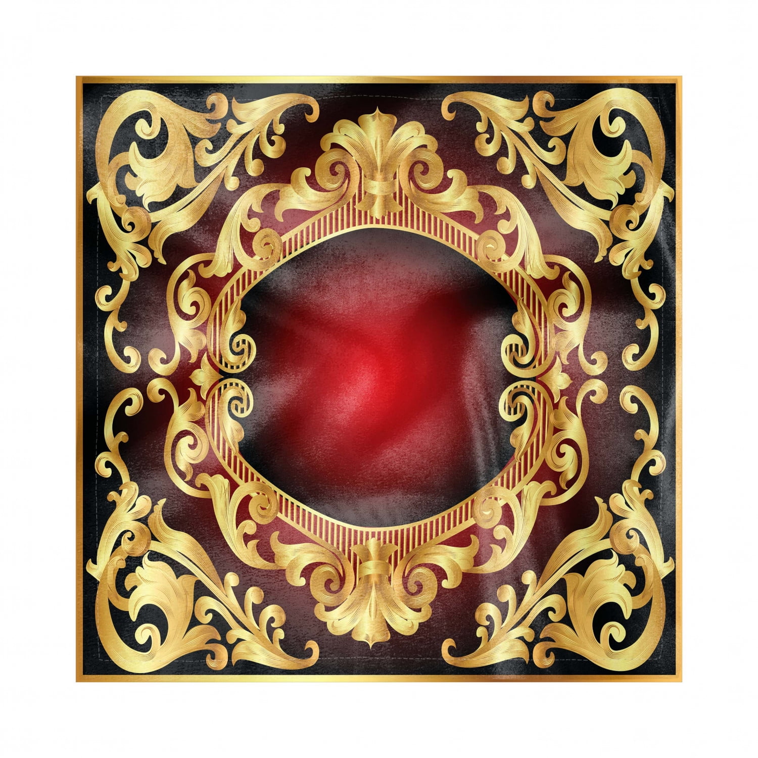 Yellow Damask Decorative Satin Napkins Set of 4, Graphic Image Baroque