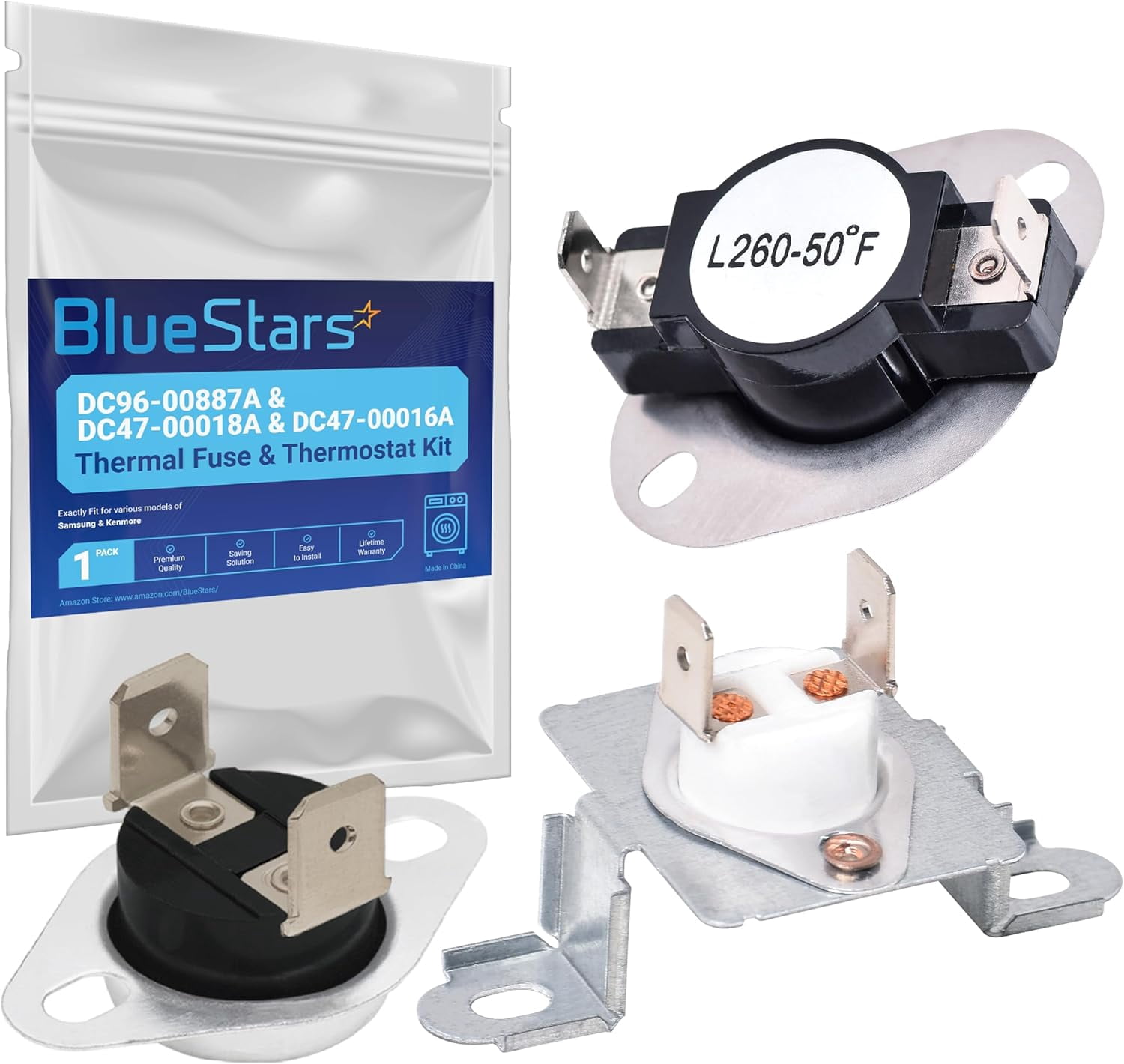 Lot De 5 Thermostats/fusibles Thermiques Pour Sèche-linge - 250V 16A, Température 185°F (85°C), Pour élément Chauffant - 13