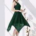 thumbnail image 2 of Wycnly Dresses for Women 2025 Party Prom Sexy Lace Empire Waist Irregular Swing Tank Knee-Length Dresses Solid Sleeveless V-Neck Midi Formal Dresses for Women Green m, 2 of 5