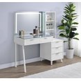thumbnail image 3 of Coaster Souza 5-Drawer Makeup Vanity Table With LED Mirror in White High Gloss, 3 of 15
