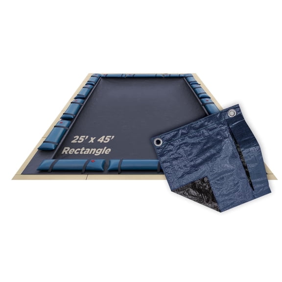 Buffalo Blizzard Deluxe Blue/Black Rectangle Swimming Pool Winter Cover, 25' x 45'