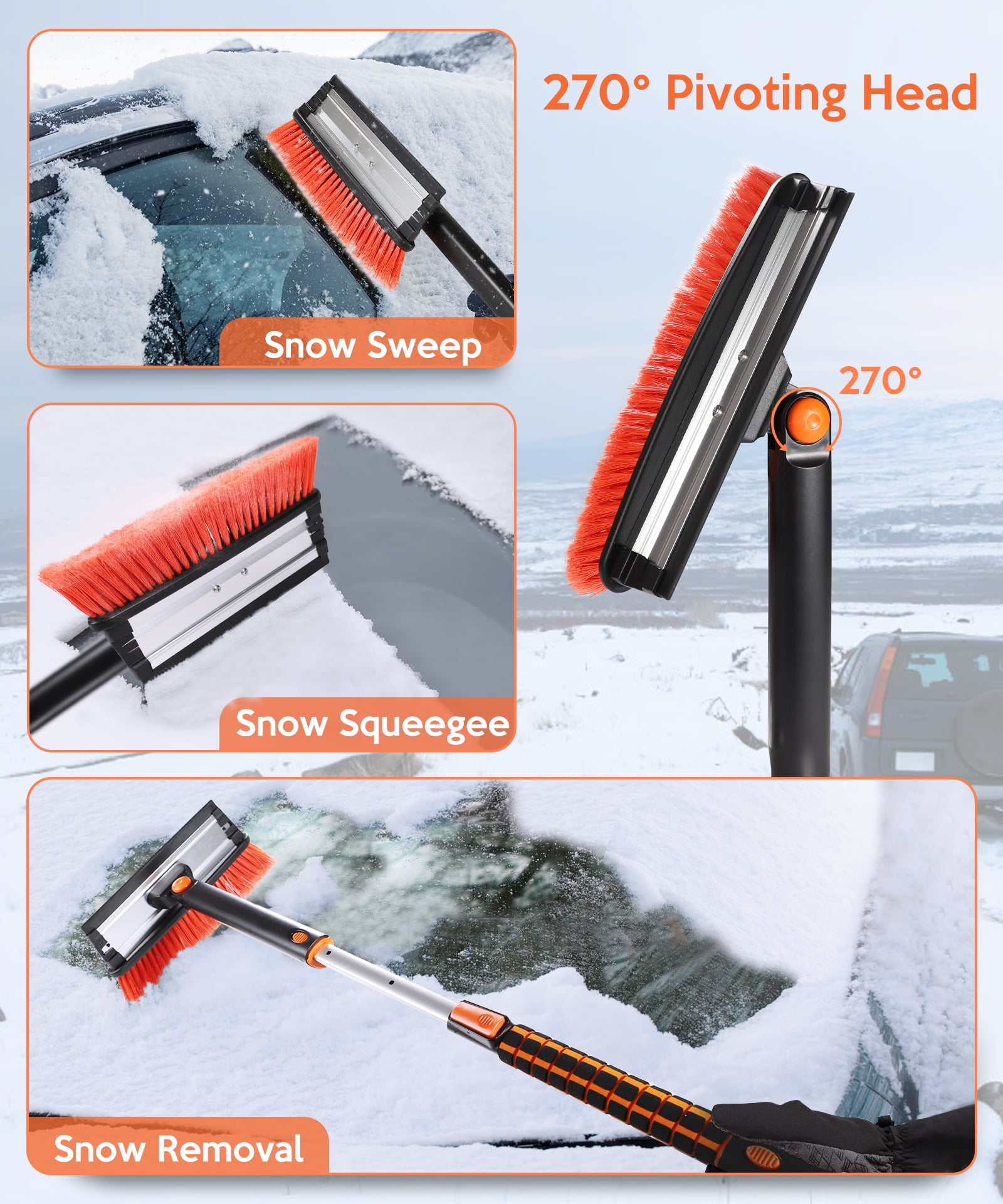 Car Snow Brush with Scraper - GARDECO