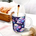 thumbnail image 3 of Yiaed cool flower Skull Print Ceramics Coffee,Large Handle Design,Extra Large Tea and Coffee Cup for Office and Home Mugs, 3 of 6