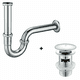 thumbnail image 2 of Sifón en forma de P de latón macizo de alta calidad, tamaño universal para todos los lavabos estándar, sifón tipo tubo para áreas de baño y cocina (1 pulgada), 2 of 5