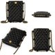 thumbnail image 5 of Monedero acolchado pequeño para teléfono celular para mujer, lindo bolso cruzado para teléfono móvil, bolso de viaje, color negro oso de fresa Electrónica, 5 of 5