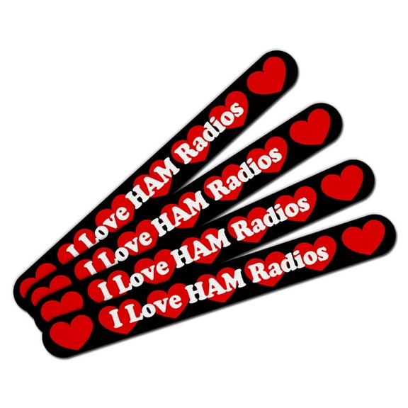 I Love HAM Radios Double-Sided Nail File Emery Board Set 4 Pack