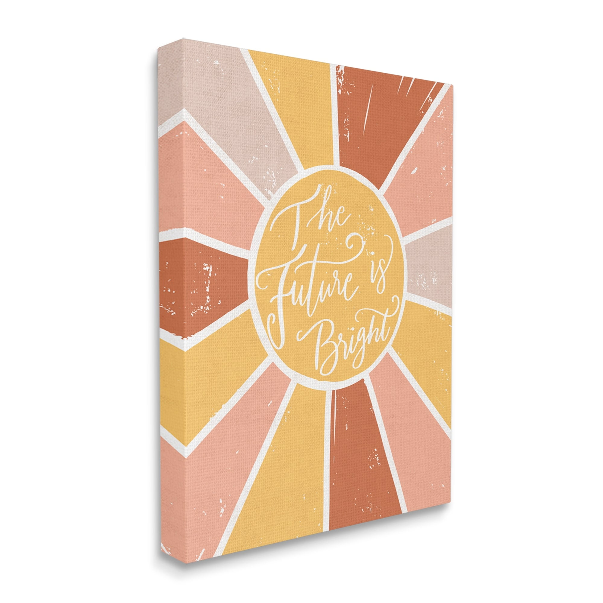 Stupell Industries Future Is Bright Warm Neutral Sun Inspirational Painting Gallery Wrapped Canvas Print Wall Art