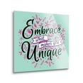 thumbnail image 2 of Embrace Unique Mint Pink Foliage 24 x 24 Glass Wall Hanging Sign, 2 of 4