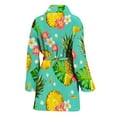 thumbnail image 2 of Blue Aloha Pineapple Pattern Women Bathrobe One Size Univeral Fits, Aloha Tropical Hawaiian Fashion Lightweight Plush Fleece Long Robe For Women, 2 of 3