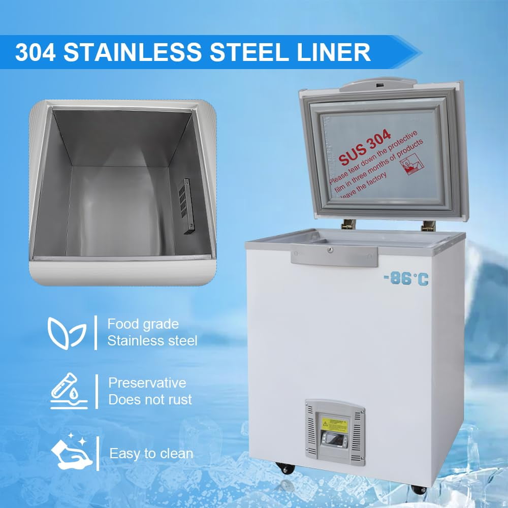 HNZXIB 28L Ultra Low Temperature Freezer Lab -86℃ Lab Freezer Laboratory Sample Storage Refrigerators Biological 110V