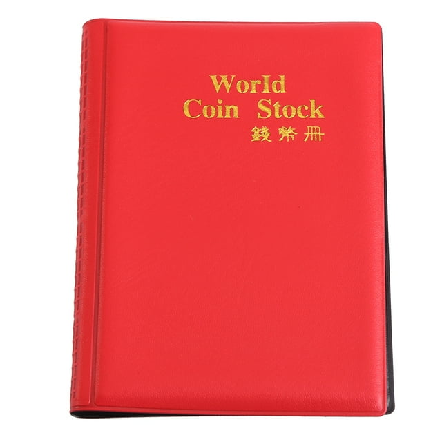 Boaby Coin Album New Design 120 Pockets 10 Pages World Coin Storage Folder Album Money Collecting Holder Book(Red)