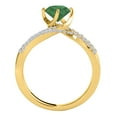 thumbnail image 2 of Aonejewelry 1.05 Ct. Ttw Interwined Design Diamond and Emerald Ring In 14k Yellow Gold, 2 of 4