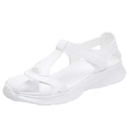 

zuwimk Beach Sandals For Women Women s Rhinestone Flat Sandals Slip on Memory Foam Sandals Open Toe Slide Sandals White