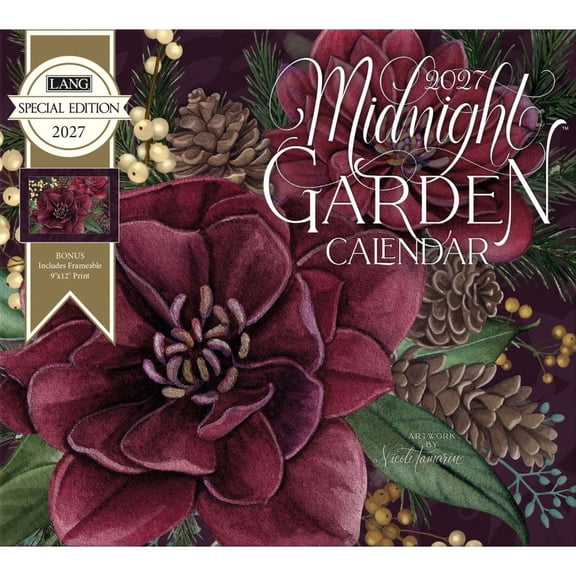Lang Brands, Midnight Garden Special Edition 2027 Wall Calendar by Nicole Tamarin