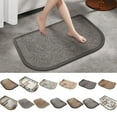 thumbnail image 5 of Thin Bathroom Rug Non- Half Circle Mat, Quick Dry Washable Bath Mat with Rubber Backing, Absorbent Woven Shower Rug Fits Under Door for Low Profile Bathroom Floor, 5 of 5