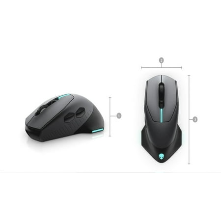 Alienware - AW610M-L Wired/Wireless Optical Gaming Mouse with RGB Lighting - Lunar Light
