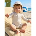 thumbnail image 6 of Baby Boys Swimsuit Seersucker Long Sleeve One Piece Zipper Bathing Suit Rash Guard Swimwear Sunsuit, 6 of 8