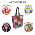 thumbnail image 7 of FORMRS Womens Canvas Tote Bag with Zipper Inner Pocket Shoulder Handbag, Red and Purple Plaid Pattern, 7 of 7