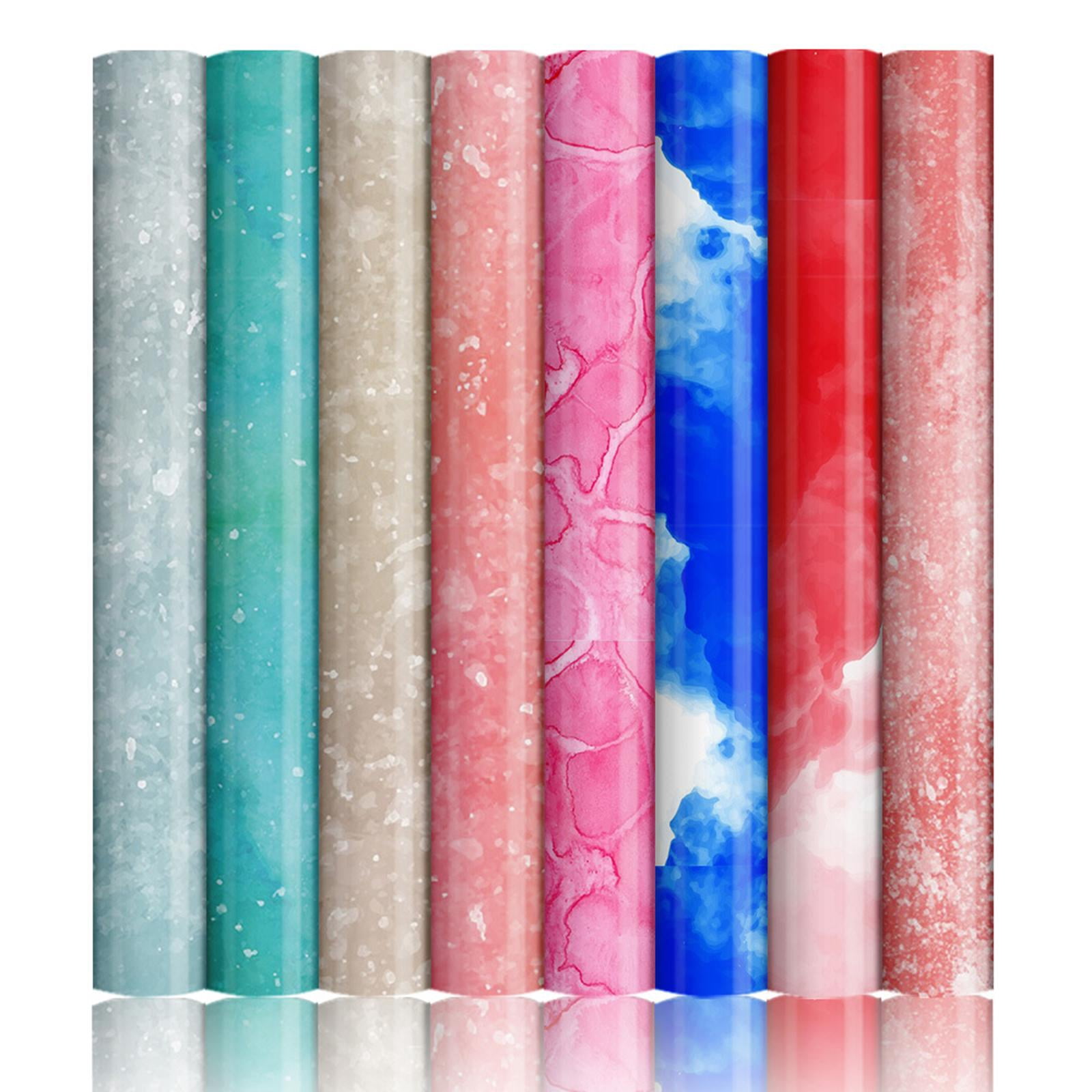 S SERENABLE 8 Roll Infusible Transfer Ink Sheets Watercolor Marble Sublimation Paper Infusable Heat Transfer for Mug Press Bags Coaster
