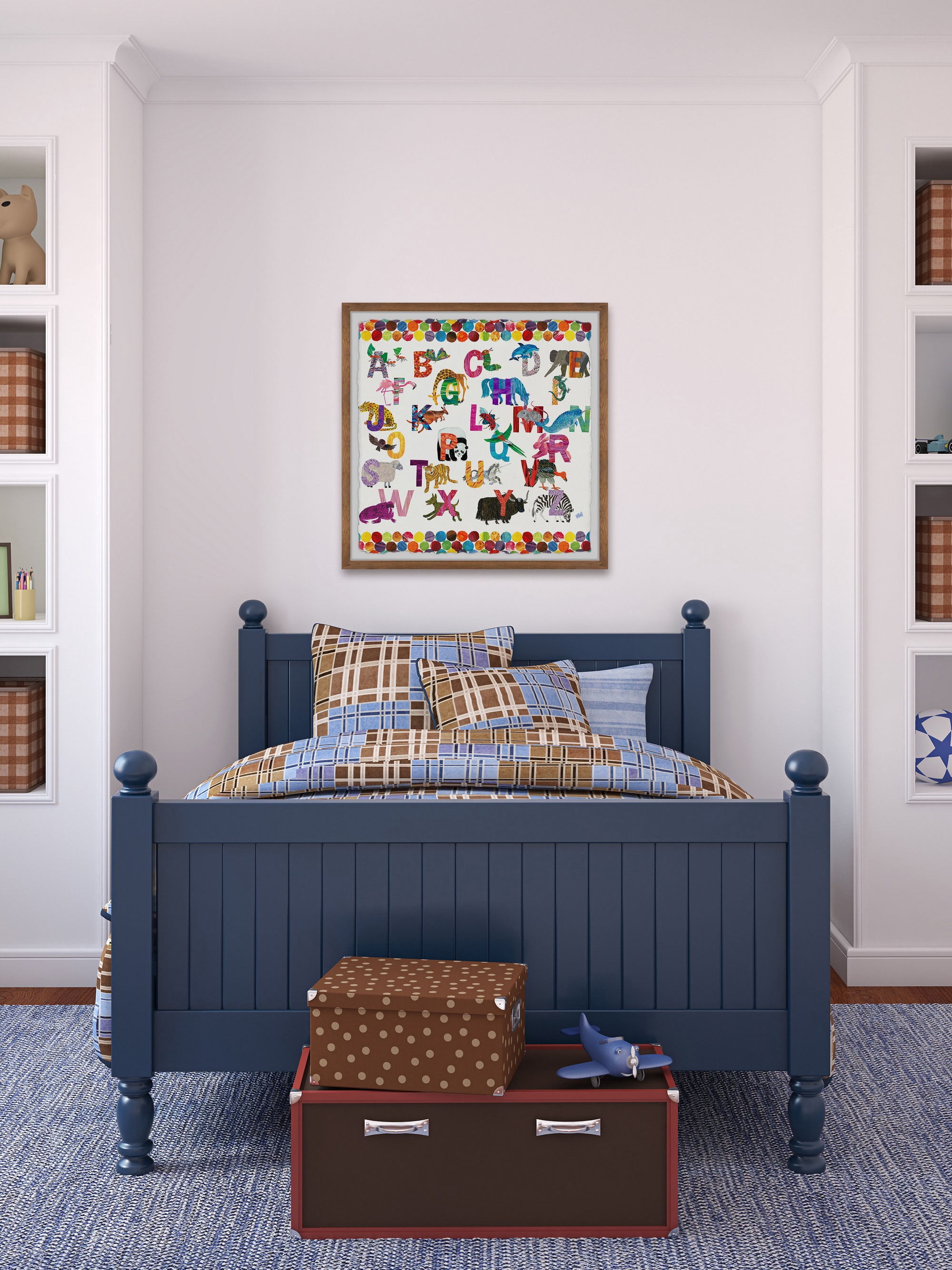 Marmont Hill Alphabet Jungle Dots By Eric Carle Framed Wall Art, 12.00" x 1.50"