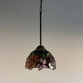 thumbnail image 3 of Tiffany Style LED Bulb for Dining Room, Hotel, Island, Kitchen Pendant Lights with Stained Glass Rose Flowers, 3 of 4