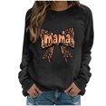 thumbnail image 2 of Xuyuer Women's Printed Long Sleeve Round Neck Casual Hoodless Sweatshirt, Comfortable Pullover Top for Mother's Day Gifts, Family Events and Relaxed Everyday Wear, 2 of 6