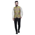 thumbnail image 2 of Atasi Watercolor Casual Jacket For Men Printed Nehru Jacket Mens Wedding Indian Waistcoat Mandarin Blazer-XX-Large, 2 of 6