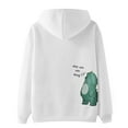 thumbnail image 2 of Women's Hoodies Sweatshirts Matching Dinosaur Pullover Sweatshirt for Couples Unisex Cozy Hoodie for Lovers Anniversary White XXL, 2 of 6