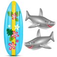 thumbnail image 1 of Tabla de surf inflable y decoración de luau con forma de tiburón Cunhill, 1 of 7