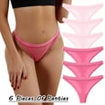 thumbnail image 2 of Gibobby Pantys para Mujer Regalo Navidad para mujer calzoncillos Patchwork Color ropa interior bragas Bikini sólido mujer calzoncillos bragas 6 piezas bragas algodón （Rosa， XL), 2 of 5