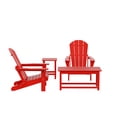 thumbnail image 2 of WestinTrends Malibu 4-Pieces Outdoor Patio Furniture Set, All Weather Outdoor Seating Plastic Adirondack Chair Set of 2 with Coffee Table and Side Table, Red, 2 of 14