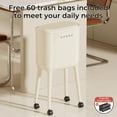 thumbnail image 4 of UFORU 16L Rolling Trash Can with 60 Trash Bags, No-Bend High-Leg Design,Lockable Wheels, Durable ABS & PP Construction for Kitchen and Living Room Storage, 4 of 10