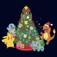 thumbnail image 2 of Junior's Pokemon Christmas Tree Characters  Graphic Tee Navy Blue 2X Large, 2 of 3