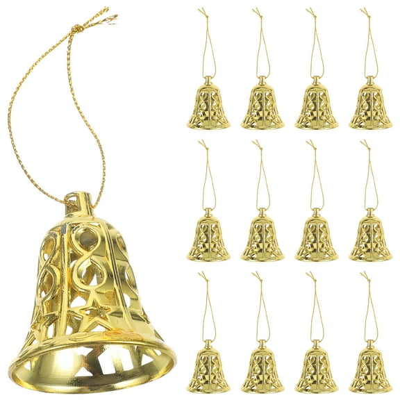12 Pcs Sled The Gift Christmass Tree Ornaments Decoration for Gold Bell Pendants Bells