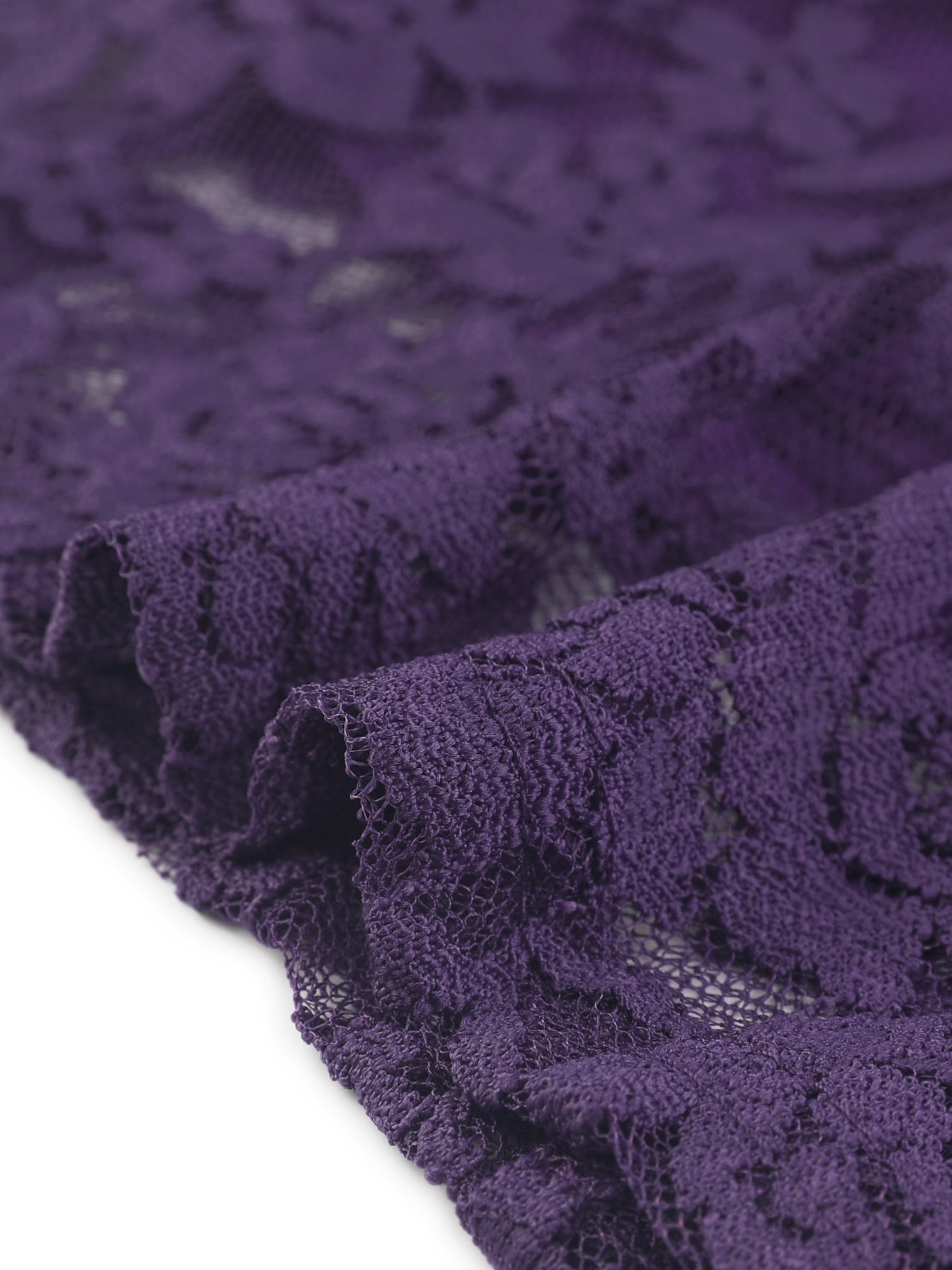 DARING DIVA Lace Peplum Tops Elegant Floral Lace Blouse S Purple
