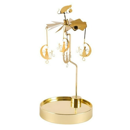 

Snowflake Deer Fairy Rotating Candlestick Tealight Candle Holder Tray Romantic