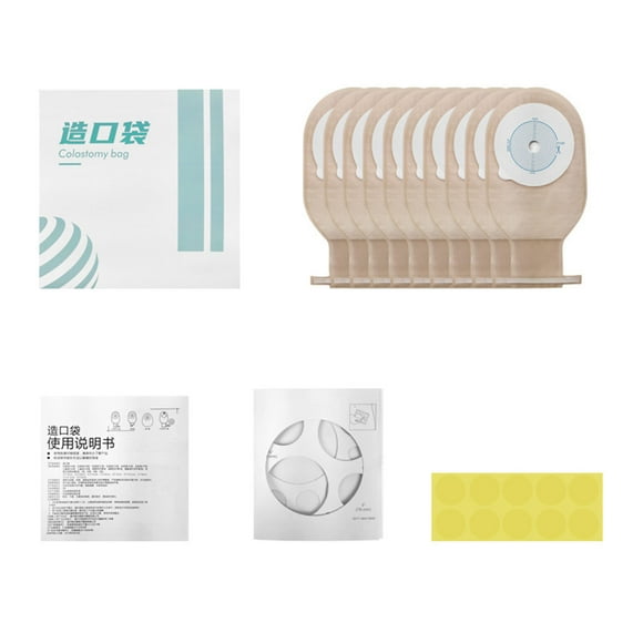 Ostomy Bag, Clear Scale Disposable 10Pcs One Piece Closed Ostomy Pouch for Newborn for Ostomy Ileostomy Stoma Care