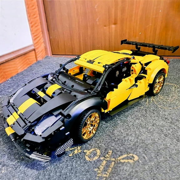 High Tech Classic Technical Super Speed Sports Yellow Black Car Building Blocks Bricks Model Educational Toys Gifts 1785pcs