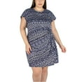 thumbnail image 4 of Nicole Miller Women's Plus Twist Knot Mini Dress-Blue / 3X, 4 of 8