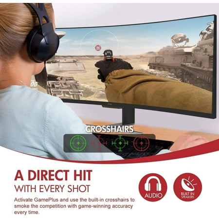 Viotek - 49" LED Curved FHD FreeSync Monitor (DVI, HDMI, Disply Port) - Black/Silver